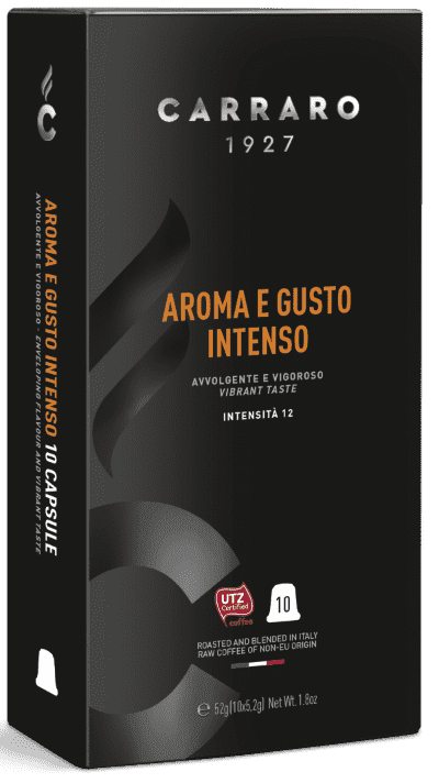 Кофе Carraro Aroma e Gusto Intenso 10 капсул. Интенсивность 12